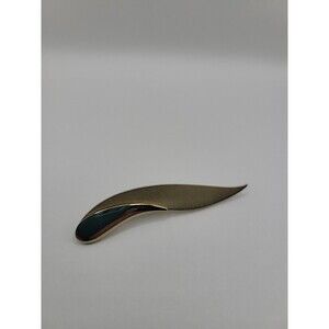 Vintage Brooch Pin Gold Tone Two Tone Textured Abstract Designer Jewelry